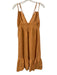 Le Lis Size S Mustard Yellow Rayon Blend Spaghetti Strap Tiered Back Zip Dress Mustard Yellow / S
