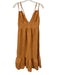 Le Lis Size S Mustard Yellow Rayon Blend Spaghetti Strap Tiered Back Zip Dress Mustard Yellow / S
