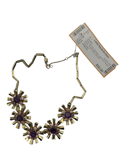 No Brand Gold No Tag Necklace starburst Purple Stone Short Jewelry Gold