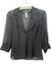 Alex Evenings Size M Black Polyester Collar One Button 3/4 Sleeve Sparkle Top Black / M
