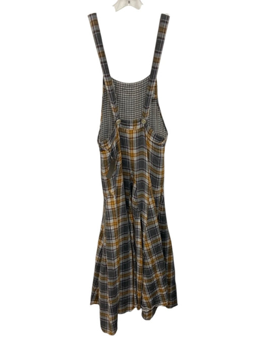 Free People x CP Shades Size XS Gray, White & Brown Cotton Plaid Godet hem Dress Gray, White & Brown / XS