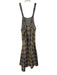 Free People x CP Shades Size XS Gray, White & Brown Cotton Plaid Godet hem Dress Gray, White & Brown / XS