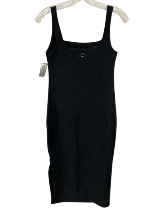 Beyond Yoga Size M Black Polyester Blend Heathered Sleeveless Shelf Bra Dress Black / M