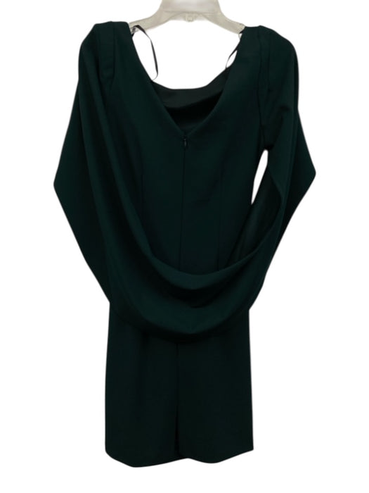 Betsy & Adam Size 10 Emerald Green Polyester Blend Cape Sleeve Draped Gown Emerald Green / 10