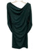 Betsy & Adam Size 10 Emerald Green Polyester Blend Cape Sleeve Draped Gown Emerald Green / 10
