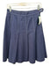 Isaac Mizrahi Size 4 Blue & White Cotton Contrast Stitching Pleat Side Zip Skirt Blue & White / 4