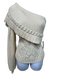 Intermix Size P Cream White Wool Blend Cable Knit Shawl Collar Sweater Cream White / P
