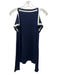 Oscar de la Renta Size S Navy Blue & White Silk & Cotton Cold Shoulder Knit Top Navy Blue & White / S