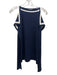 Oscar de la Renta Size S Navy Blue & White Silk & Cotton Cold Shoulder Knit Top Navy Blue & White / S
