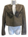 Akris Size 12 Dark Taupe Gray Lamb leather Hook & Eye Front Shoulder Pads Jacket Dark Taupe Gray / 12