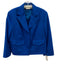 Akris Punto Size 12 Blue Wool Button Front Patch Pockets Lapel Boxy Jacket Blue / 12