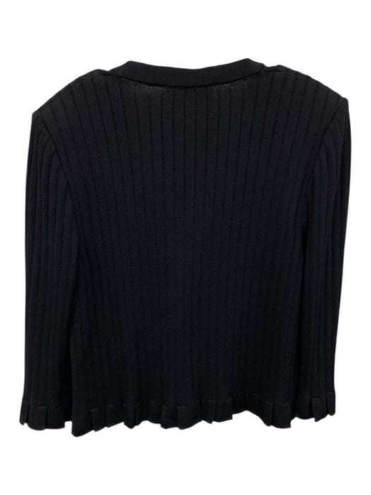 St. John Collection Size 10 Black No Fabric Tag Ribbed Knit Button Front Sweater Black / 10