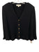 St. John Collection Size 10 Black No Fabric Tag Ribbed Knit Button Front Sweater Black / 10