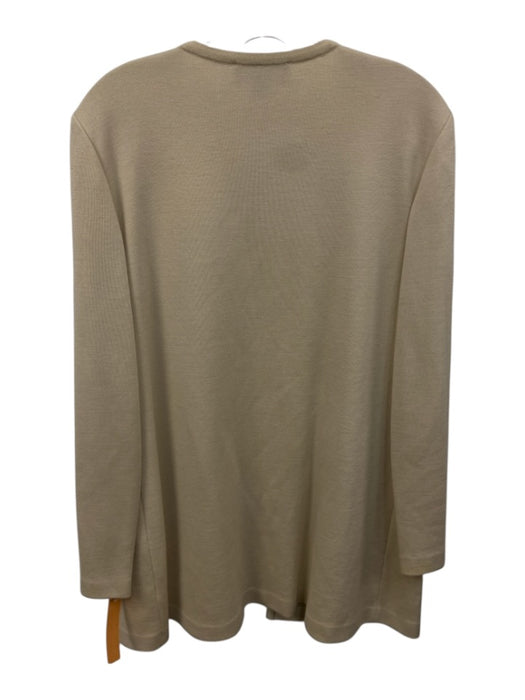 St. John Size 10 Cream White No Fabric Tag Knit Hook & Eye Front Cardigan Jacket Cream White / 10