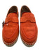 Hermes Shoe Size 37 Orange & Beige Suede round toe Loafer Whipstitch Espadrille Orange & Beige / 37