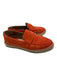 Hermes Shoe Size 37 Orange & Beige Suede round toe Loafer Whipstitch Espadrille Orange & Beige / 37