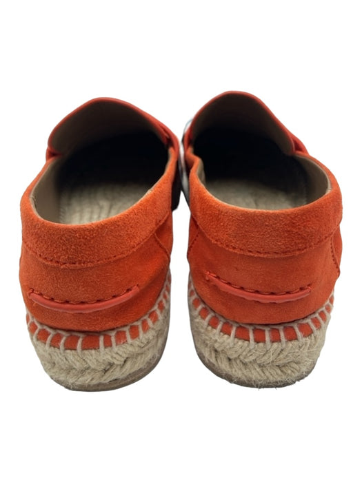 Hermes Shoe Size 37 Orange & Beige Suede round toe Loafer Whipstitch Espadrille Orange & Beige / 37