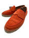 Hermes Shoe Size 37 Orange & Beige Suede round toe Loafer Whipstitch Espadrille Orange & Beige / 37