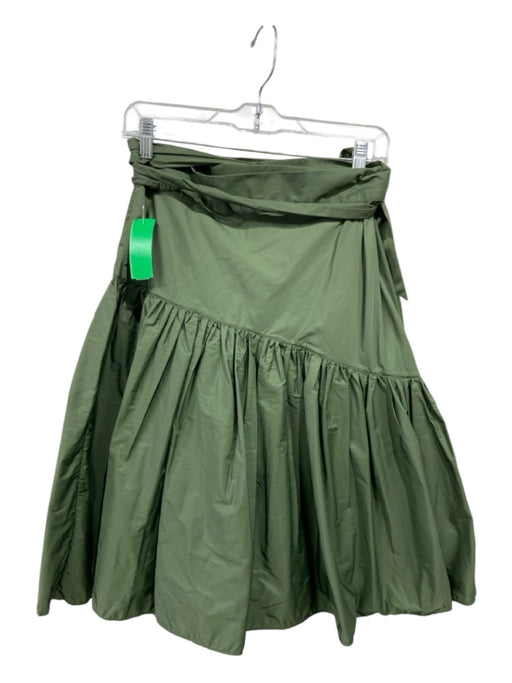 Ann Mashburn Size XS Green Polyamide Wrap Satin Skirt Green / XS