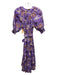 Ulla Johnson Size 2 Purple, Green, Multi Cotton floral print Tiered Dress Purple, Green, Multi / 2