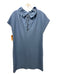 Ann Mashburn Size S Blue Wool Sleeveless Ruffle Neckline Drawstring Neck Dress Blue / S