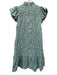 Sea New York Size S Sage Green & White Polyester Seersucker Abstract Print Dress Sage Green & White / S