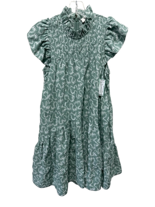 Sea New York Size S Sage Green & White Polyester Seersucker Abstract Print Dress Sage Green & White / S