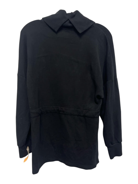 Varley Size S Black Viscose & Polyester Turtleneck Long Sleeve Side Slit Sweater Black / S