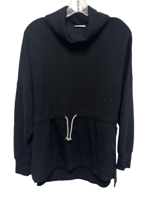 Varley Size S Black Viscose & Polyester Turtleneck Long Sleeve Side Slit Sweater Black / S