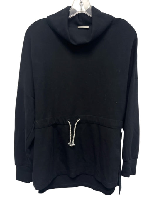 Varley Size S Black Viscose & Polyester Turtleneck Long Sleeve Side Slit Sweater Black / S
