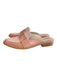 MITU Shoe Size Est 7.5 Pink & Nude Leather Wood Heel Two Tone Slide Shoes Pink & Nude / Est 7.5