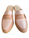 MITU Shoe Size Est 7.5 Pink & Nude Leather Wood Heel Two Tone Slide Shoes Pink & Nude / Est 7.5