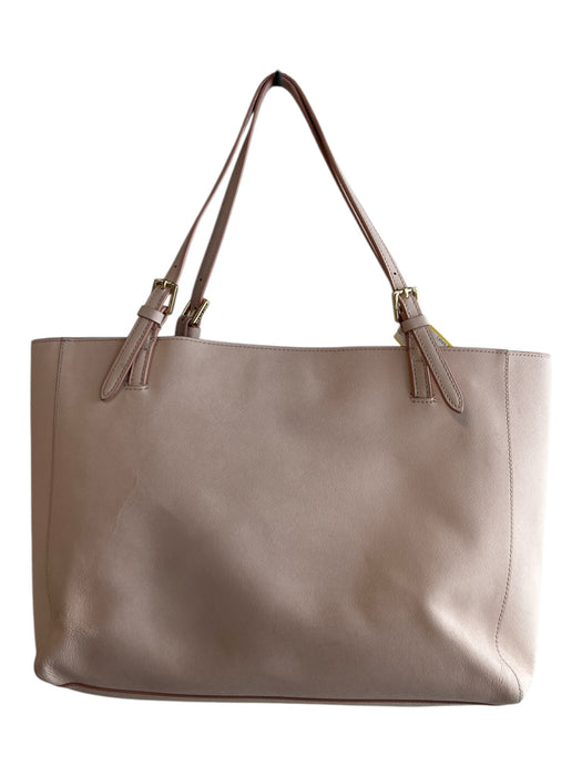 Tory Burch Pink Saffiano Leather Gold Tone Hardware Solid Bag Pink / Large