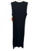 Theory Size M Black Ramie Waist Knot Midi Sleeveless Dress Black / M
