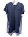 Sacai Size 1 Blue & White Linen Blend Fabric Block Stripe short sleeve Dress Blue & White / 1