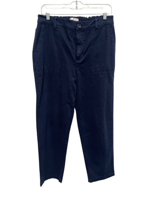 Bella Dahl Size M Navy Tencel & Viscose Mid Rise Elastic Back Zip Fly Pants Navy / M