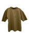 Ann Mashburn Size M Beige Cotton Short Sleeve Split Neck Collar Top Beige / M