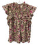Cleobella Size XS Pink, Purple & Multi Cotton Floral Ruffle Cap Sleeve Top Pink, Purple & Multi / XS