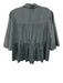 Rebecca Taylor Size 10 Slate Blue Silk 1/2 Sleeve Floral Eyelet Tie V Neck Top Slate Blue / 10