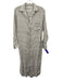 Frank & Eileen Size S White & Black Linen Geometric Print Short Sleeve Dress White & Black / S