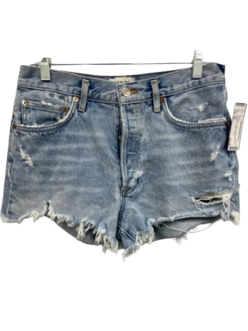 Agolde Size 28 Light Wash Cotton Denim Distressed Button Fly Cutoff Shorts Light Wash / 28