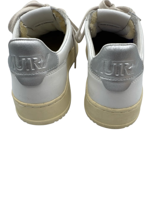Autry Shoe Size 38 White Leather Upper Perforated Side Logo Low Top Sneakers White / 38