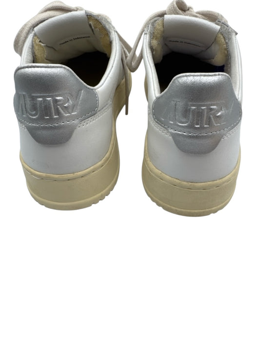 Autry Shoe Size 38 White Leather Upper Perforated Side Logo Low Top Sneakers White / 38