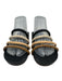 Kaanas Shoe Size 7 Black, Beige & Brown Leather Upper Twist Strap Mule Sandals Black, Beige & Brown / 7