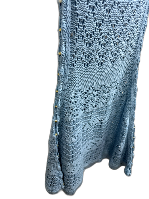 Alexis Size L Blue Cotton Open Knit Sleeveless Dress Blue / L