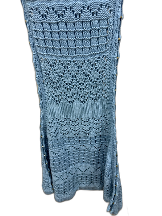 Alexis Size L Blue Cotton Open Knit Sleeveless Dress Blue / L