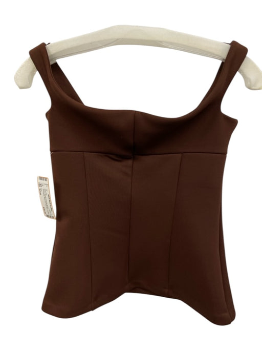 Zara Size Small Brown Sleeveless Wide Leg High Rise Paneled Pant Set Brown / Small