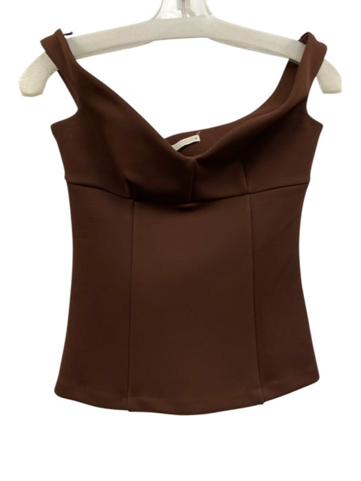 Zara Size Small Brown Sleeveless Wide Leg High Rise Paneled Pant Set Brown / Small