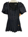 I.AM.GIA Size Est Small Dark Wash Cotton Blend Short Bubble Sleeve Pleated Dress Dark Wash / Est Small