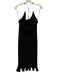 Rebecca Taylor Size Small Black Viscose Blend Racerback Beads Ruffle Midi Dress Black / Small